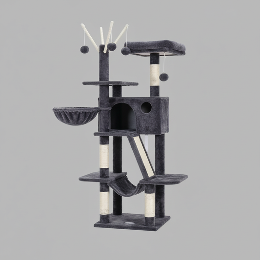 Cozy Cat Tower | 53-Inch Cat Tree with Hammocks and Scratching Posts