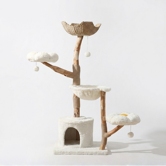 Cleo Cat Tower | Solid Wood, Spacious Cat Tree for Large Cats