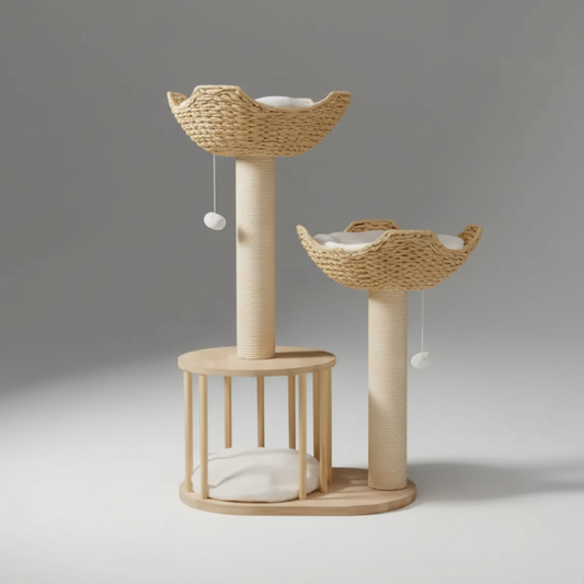 Bingo Cat Tower | Modern 3-Tier Activity Center with Scratching Post